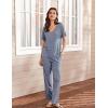 Ekouaer Women’s 2 Piece Lounge Set Casual Summer Outfits Ribbed Short Sleeve & Wide Leg Pants Matching Set for Travel Home(Royal Blue)