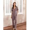 Ekouaer Women’s 2 Piece Lounge Set Casual Summer Outfits Ribbed Short Sleeve & Wide Leg Pants Matching Set for Travel Home(Wine Red)