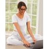 Ekouaer Women’s 2 Piece Lounge Sets Short Sleeve Pajama Set Ribbed Knit Crop Top Wide Leg Pants Loungewear S-XXL(White)