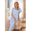Ekouaer Womens Cotton Pajamas Sets Short Sleeve Tops and Capri Pants Sleepwear Loungewear with Pockets(Blue Star Moon)