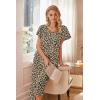 Ekouaer Womens Cotton Pajamas Sets Short Sleeve Tops and Capri Pants Sleepwear Loungewear with Pockets(Brown Leopard)