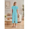 Ekouaer Womens Cotton Pajamas Sets Short Sleeve Tops and Capri Pants Sleepwear Loungewear with Pockets(Butterfly)