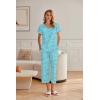 Ekouaer Womens Cotton Pajamas Sets Short Sleeve Tops and Capri Pants Sleepwear Loungewear with Pockets(Butterfly)