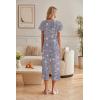 Ekouaer Womens Cotton Pajamas Sets Short Sleeve Tops and Capri Pants Sleepwear Loungewear with Pockets(Coffee Cup)