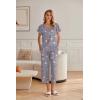 Ekouaer Womens Cotton Pajamas Sets Short Sleeve Tops and Capri Pants Sleepwear Loungewear with Pockets(Coffee Cup)