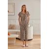Ekouaer Womens Cotton Pajamas Sets Short Sleeve Tops and Capri Pants Sleepwear Loungewear with Pockets(Leopard Print)