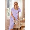 Ekouaer Womens Cotton Pajamas Sets Short Sleeve Tops and Capri Pants Sleepwear Loungewear with Pockets(Purple Love Star)