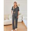 Ekouaer Women’s Pajama Sets Ruffle Button Up Pj Sets 2 Piece Short Sleeve Pants Lounge Set with Pockets(Dark Gray)