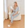 Ekouaer Women’s Pajama Sets Ruffle Button Up Pj Sets 2 Piece Short Sleeve Pants Lounge Set with Pockets(Light Gray)