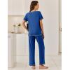 Ekouaer Women’s Pajama Sets Short Sleeve Pj Sets with Long Pants 2 Piece Lounge Sets Soft Summer Sleepwear S-XXL(Sky Blue)