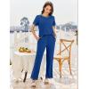 Ekouaer Women’s Pajama Sets Short Sleeve Pj Sets with Long Pants 2 Piece Lounge Sets Soft Summer Sleepwear S-XXL(Sky Blue)