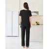 Ekouaer Womens Pajama Sets Short Sleeve Top and Pants 2 Piece Pjs Soft Sleepwear Comfy Lounge Set S-XXL(Black)