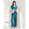 Ekouaer Womens Pajama Sets Short Sleeve Top and Pants 2 Piece Pjs Soft Sleepwear Comfy Lounge Set S-XXL(Blue Green)