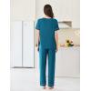 Ekouaer Womens Pajama Sets Short Sleeve Top and Pants 2 Piece Pjs Soft Sleepwear Comfy Lounge Set S-XXL(Blue Green)