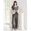 Ekouaer Womens Pajama Sets Short Sleeve Top and Pants 2 Piece Pjs Soft Sleepwear Comfy Lounge Set S-XXL(Dark Gray)