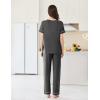 Ekouaer Womens Pajama Sets Short Sleeve Top and Pants 2 Piece Pjs Soft Sleepwear Comfy Lounge Set S-XXL(Dark Gray)
