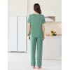 Ekouaer Womens Pajama Sets Short Sleeve Top and Pants 2 Piece Pjs Soft Sleepwear Comfy Lounge Set S-XXL(Green)