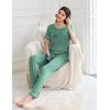 Ekouaer Womens Pajama Sets Short Sleeve Top and Pants 2 Piece Pjs Soft Sleepwear Comfy Lounge Set S-XXL(Green)
