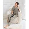 Ekouaer Womens Pajama Sets Short Sleeve Top and Pants 2 Piece Pjs Soft Sleepwear Comfy Lounge Set S-XXL(Leopard)