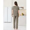 Ekouaer Womens Pajama Sets Short Sleeve Top and Pants 2 Piece Pjs Soft Sleepwear Comfy Lounge Set S-XXL(Leopard)
