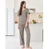 Ekouaer Womens Pajama Sets Short Sleeve Top and Pants 2 Piece Pjs Soft Sleepwear Comfy Lounge Set S-XXL(Leopard)