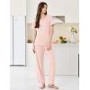 Ekouaer Womens Pajama Sets Short Sleeve Top and Pants 2 Piece Pjs Soft Sleepwear Comfy Lounge Set S-XXL(Light Pink)