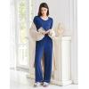 Ekouaer Womens Pajama Sets Short Sleeve Top and Pants 2 Piece Pjs Soft Sleepwear Comfy Lounge Set S-XXL(Navy Blue)