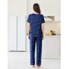 Ekouaer Womens Pajama Sets Short Sleeve Top and Pants 2 Piece Pjs Soft Sleepwear Comfy Lounge Set S-XXL(Navy Blue Star)