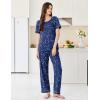 Ekouaer Womens Pajama Sets Short Sleeve Top and Pants 2 Piece Pjs Soft Sleepwear Comfy Lounge Set S-XXL(Navy Blue Star)