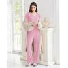 Ekouaer Womens Pajama Sets Short Sleeve Top and Pants 2 Piece Pjs Soft Sleepwear Comfy Lounge Set S-XXL(Pink)