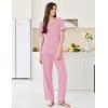Ekouaer Womens Pajama Sets Short Sleeve Top and Pants 2 Piece Pjs Soft Sleepwear Comfy Lounge Set S-XXL(Pink)