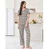 Ekouaer Womens Pajama Sets Short Sleeve Top and Pants 2 Piece Pjs Soft Sleepwear Comfy Lounge Set S-XXL(Pink Leopard)