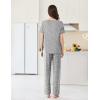 Ekouaer Womens Pajama Sets Short Sleeve Top and Pants 2 Piece Pjs Soft Sleepwear Comfy Lounge Set S-XXL(Pink Star)