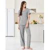 Ekouaer Womens Pajama Sets Short Sleeve Top and Pants 2 Piece Pjs Soft Sleepwear Comfy Lounge Set S-XXL(Pink Star)