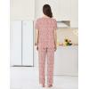 Ekouaer Womens Pajama Sets Short Sleeve Top and Pants 2 Piece Pjs Soft Sleepwear Comfy Lounge Set S-XXL(White Leopard)