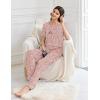 Ekouaer Womens Pajama Sets Short Sleeve Top and Pants 2 Piece Pjs Soft Sleepwear Comfy Lounge Set S-XXL(White Leopard)