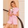 Ekouaer Women’s Pajamas Cap Sleeve Knit Lounge Set 2 Piece Soft Pjs Loungewear Sweater Sets(Pink)