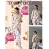 Ekouaer Women’s Pajamas Set 2 Piece Lounge Sets Long Sleeve Crewneck Top and Pants Soft Pjs with Pockets(Teddy Bear Cherry-apricot)