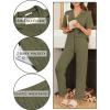 Ekouaer Womens Rib Knit Pajamas Button Up Lounge Sets Short Sleeve Top and Long Pants Matching Pjs Sleepwear Loungewear(Army Green)
