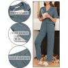 Ekouaer Womens Rib Knit Pajamas Button Up Lounge Sets Short Sleeve Top and Long Pants Matching Pjs Sleepwear Loungewear(Blue and Green)