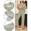 Ekouaer Womens Rib Knit Pajamas Button Up Lounge Sets Short Sleeve Top and Long Pants Matching Pjs Sleepwear Loungewear(Light Green)