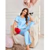 Ekouaer Women’s Satin Silky Pajama Set 2 Piece Short Sleeve Shirt with Long Pants Pjs Sets Soft PJ Loungewear S-XXL(Clear Blue)