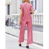 Ekouaer Women’s Satin Silky Pajama Set 2 Piece Short Sleeve Shirt with Long Pants Pjs Sets Soft PJ Loungewear S-XXL(Coral Pink)