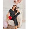 Ekouaer Women’s Satin Silky Pajama Set 2 Piece Short Sleeve Shirt with Long Pants Pjs Sets Soft PJ Loungewear S-XXL(Deep Black)
