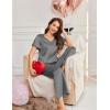 Ekouaer Women’s Satin Silky Pajama Set 2 Piece Short Sleeve Shirt with Long Pants Pjs Sets Soft PJ Loungewear S-XXL(Grey)