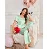 Ekouaer Women’s Satin Silky Pajama Set 2 Piece Short Sleeve Shirt with Long Pants Pjs Sets Soft PJ Loungewear S-XXL(Light Green)