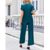 Ekouaer Women’s Satin Silky Pajama Set 2 Piece Short Sleeve Shirt with Long Pants Pjs Sets Soft PJ Loungewear S-XXL(Peacock Blue)