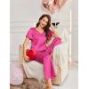 Ekouaer Women’s Satin Silky Pajama Set 2 Piece Short Sleeve Shirt with Long Pants Pjs Sets Soft PJ Loungewear S-XXL(Rose Red)