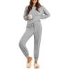 Ekouaer Lounge Sets for Women 2 Piece Jogger Pajama Long Sleeve Pants Loungewear Sweatsuits Casual Matching Outfits(Light Grey)