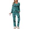 Ekouaer Pajamas for Women Set Soft 2 Piece Pjs Long Sleeve Sleep Set Loungewear With Pocket(Geometry)